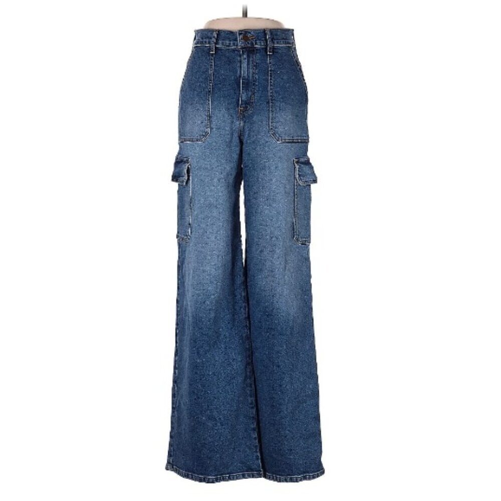 Vibrant M.I.U - High Wide Leg/Flare Cargo Jean